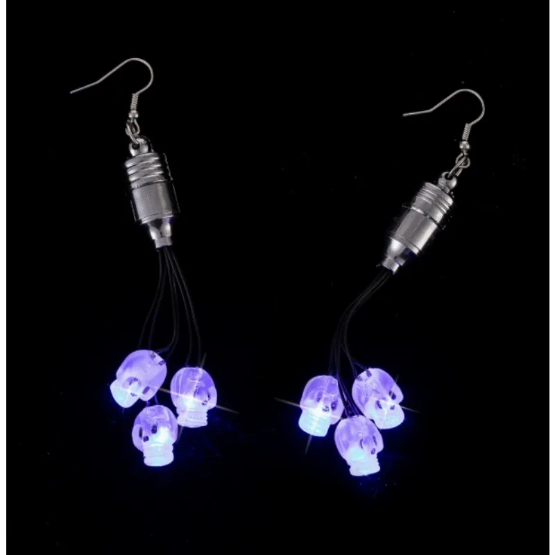 6pcs/LED light-emitting lamp Witch&Pumpkin Dangle Earrings–Handmade Light-Up Halloween Jewelry for Women, Spooky Accessory Gift