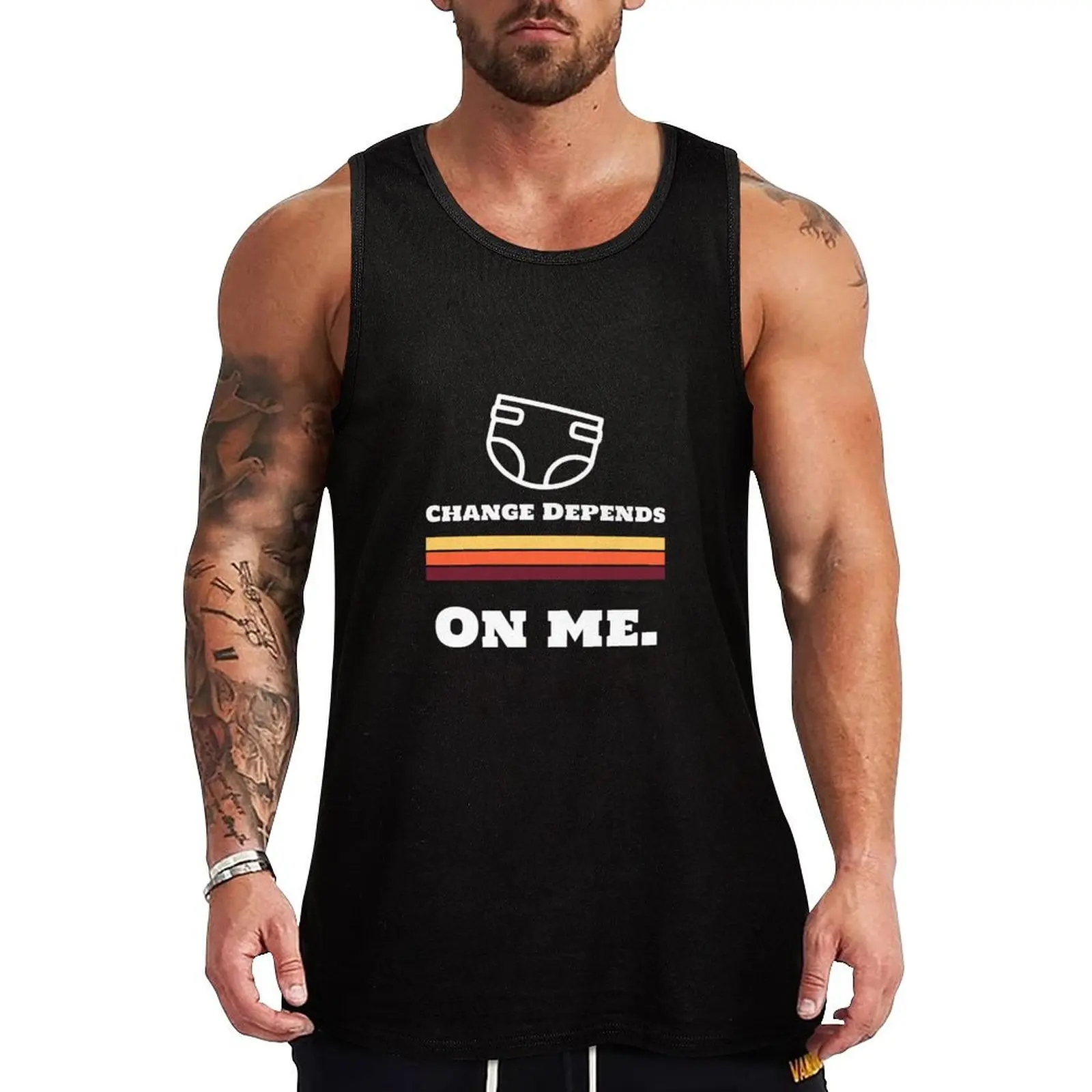 Change Depends On Me Tank Top sleeveless man shirts gym T-shirts men