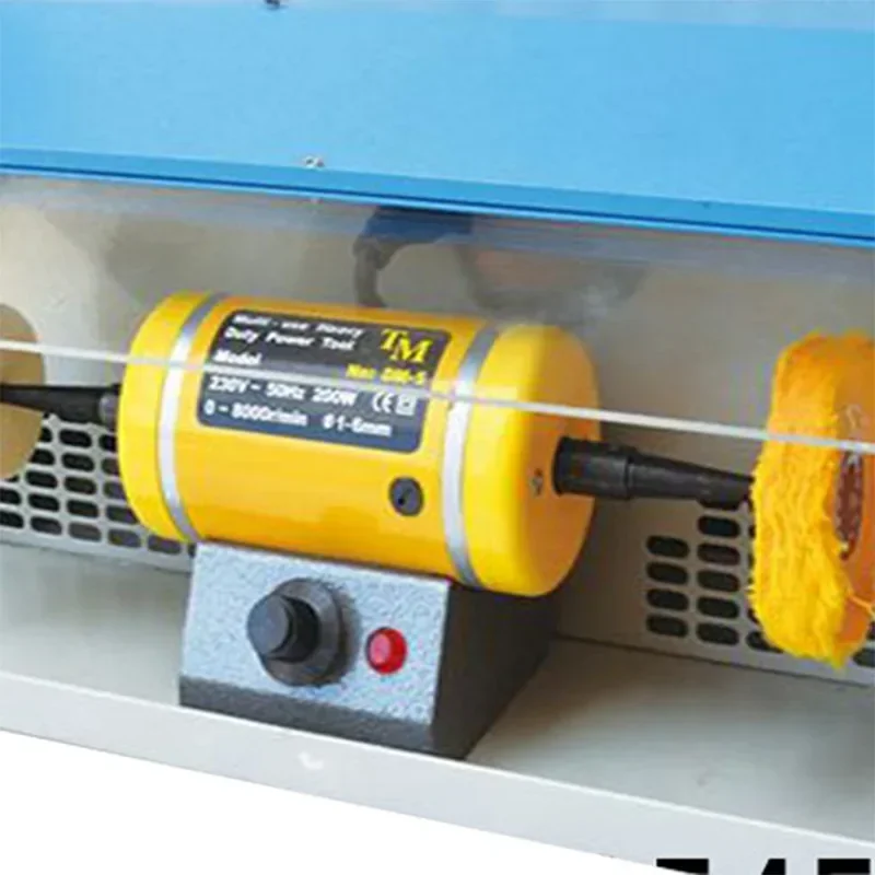 Motor de pulido con colector de polvo, turbina de doble cabezal, 250W, regulación continua de velocidad, rectificadora, herramientas de pulido de joyería