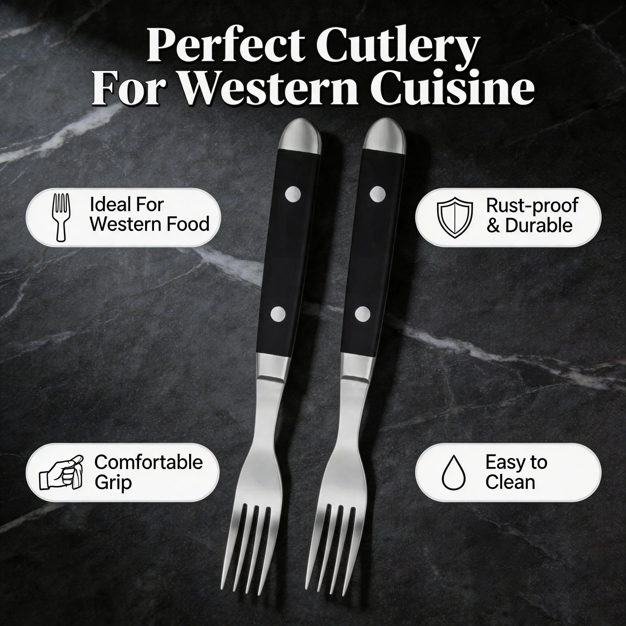 2026 New 1/2/4/6/8 Piece Steak Fork Set - High-quality stainless steel forks suitable for kitchens, restaurants and barbecues
