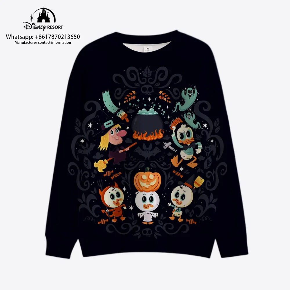 

2024 Fashion New Halloween New Mickey Minnie Autumn Harajuku Round Neck Casual Women's Long Sleeve Sweater Women's Tops Y2K