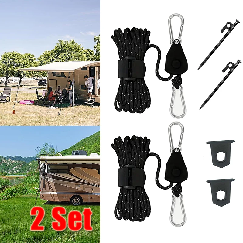 

RVs Camping Tent Fixing Canopy Wind Adjuster Rope Kits Caravan Motorhome Tent Windproof Rope Outdoor Tent Rope Fixing For Fiamma