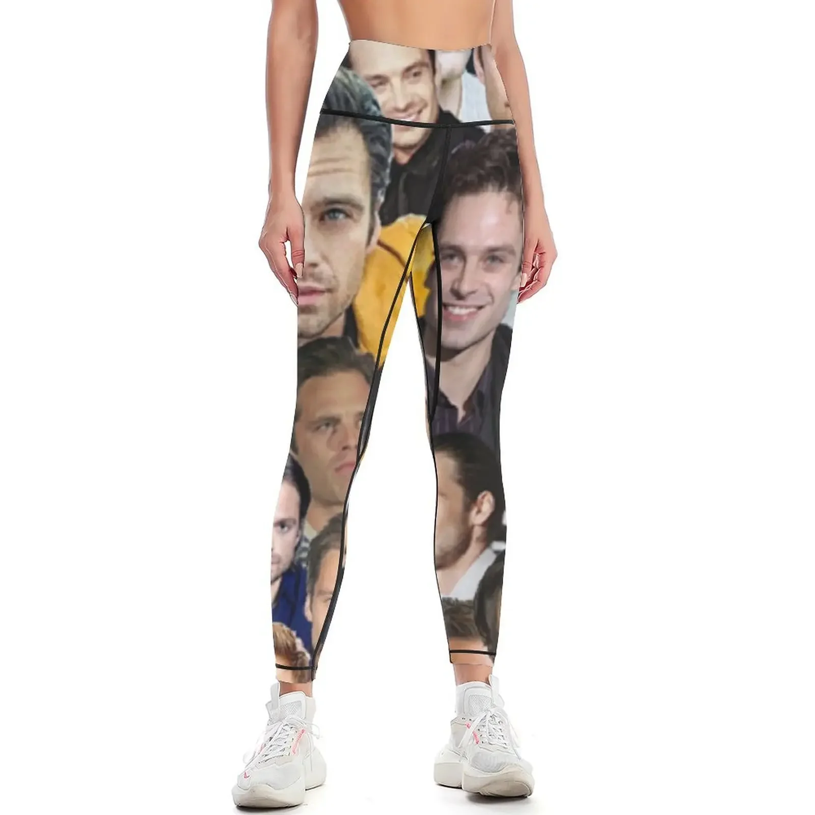 sebastian stan collage Leggings Sports female Women's pants leggins push up woman Women's sports Womens Leggings