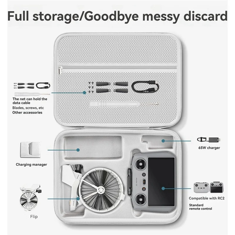 ABZW Drone Carrying Case For DJI Flip Dustproof Storage Organizer With Shoulder Straps Protective Bag For Drone Accessories