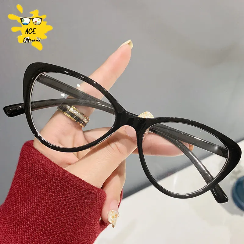 Gafas de ordenador antiluz azul para mujer, con montura ojo de gato grande de lentes de lectura, marco de Metal, envío directo, 2023