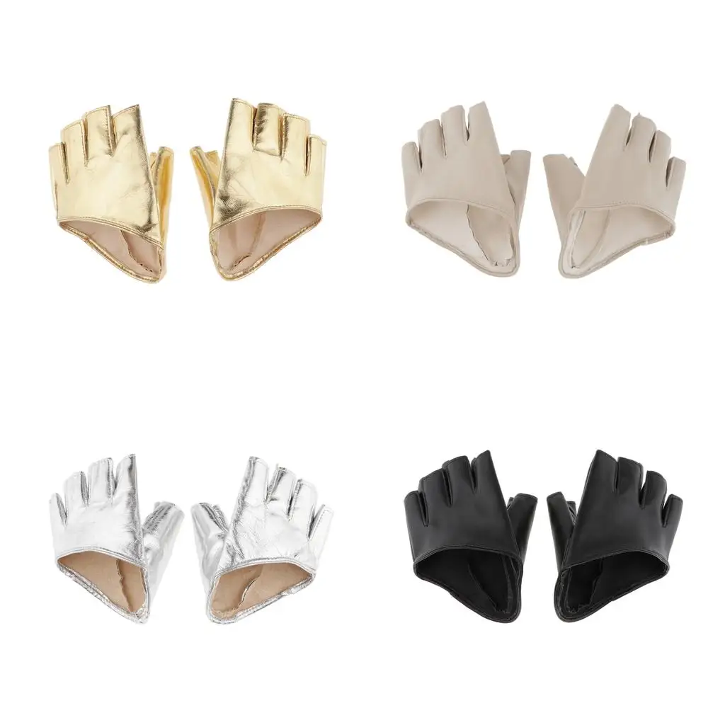 

PU Leather Half Palm Gloves Punk Style Halloween Cosplay Costume Accessories