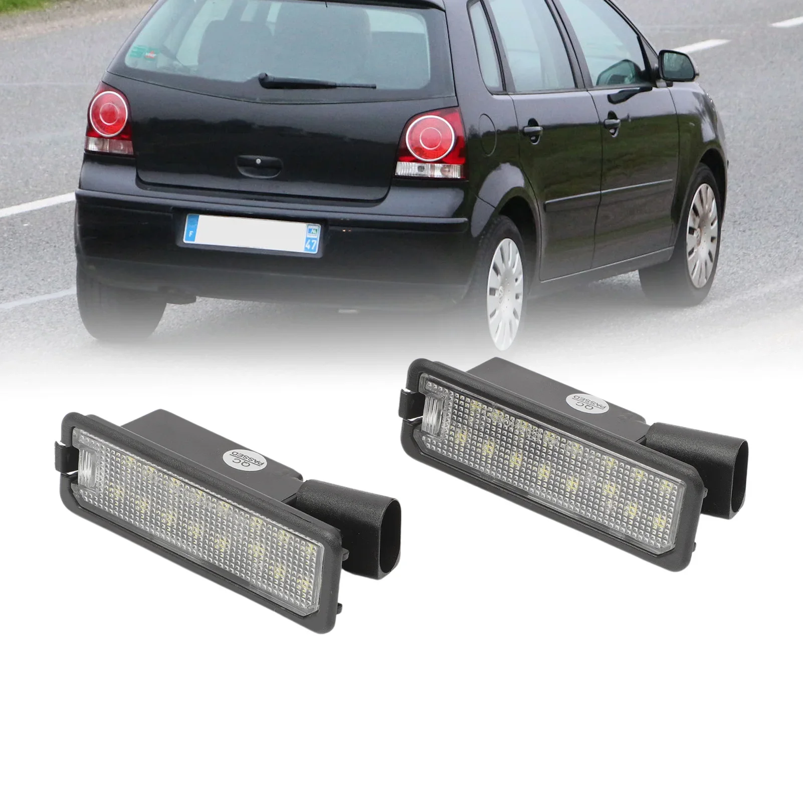 2 PCS White LED Number License Plate Light Lamp For Golf 4 IV 5V 6 VI 7VII Polo III IV V P.assat B7 B8 CC Beetle Lupo