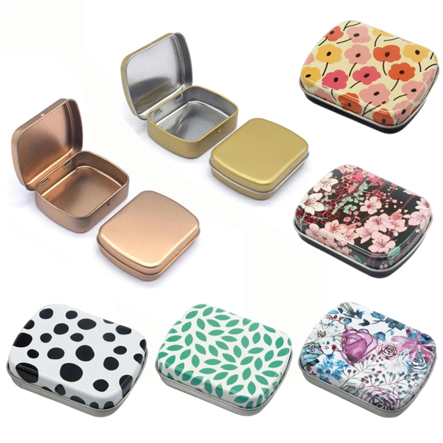 Portable Metal Iron Mini Tin Box Container with Lid - Small Empty Organizer Kit - 1Pc Tiny and Convenient Storage Tin