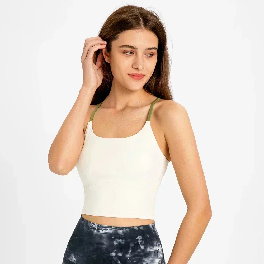 

Lemon Women Running Vest Cross Strap Workout Tank Gym Women Racerback Crop Tank Sexy Sports Sleeveless Shirt Loose Athletic Tops