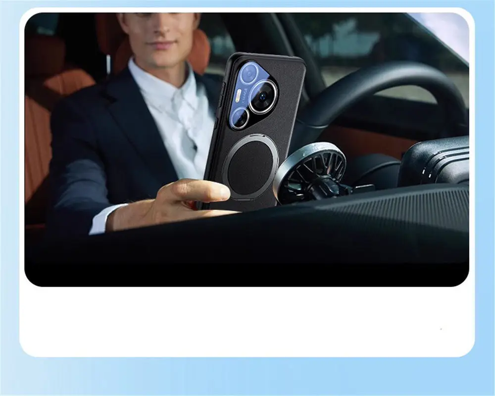 Magnetische PU Leder schlanke Hülle für Huawei Pura 70 Pro 70 Magsafe Ring halterung Abdeckung