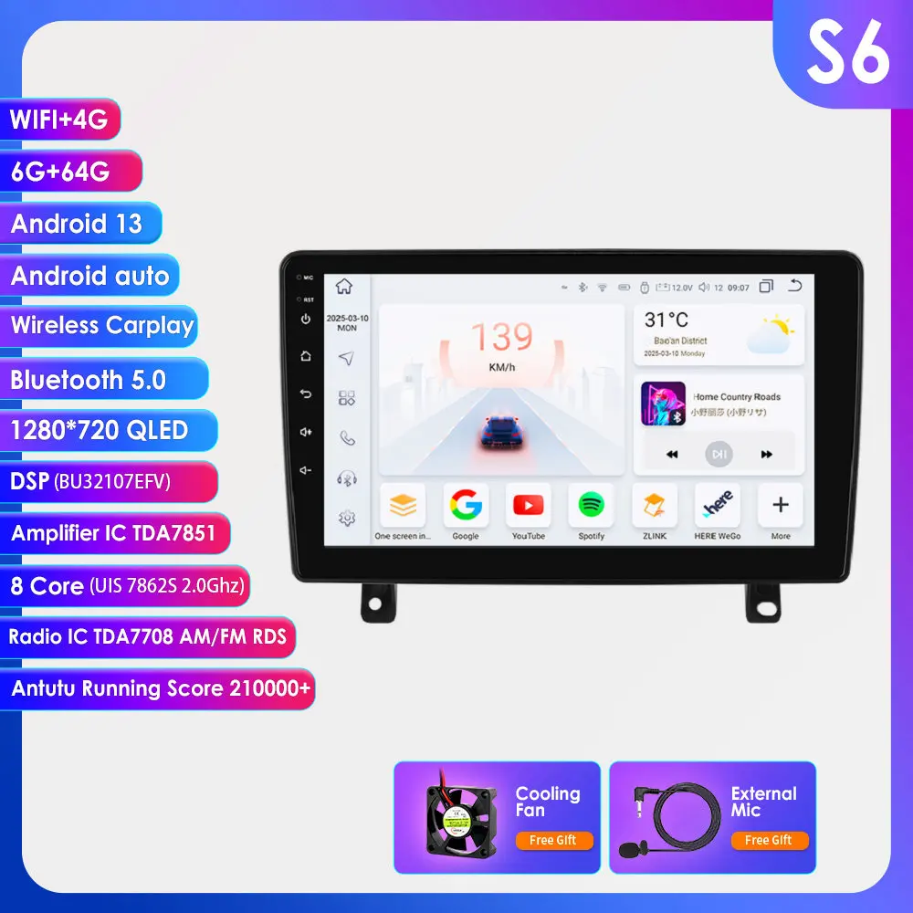 OSSURET 8G 128G Carplay Android 14 Autoradio Voor Opel Astra H 2006-2014 GPS Multimedia 4G DSP BT 360 Camera 2Din Autoradio 7862
