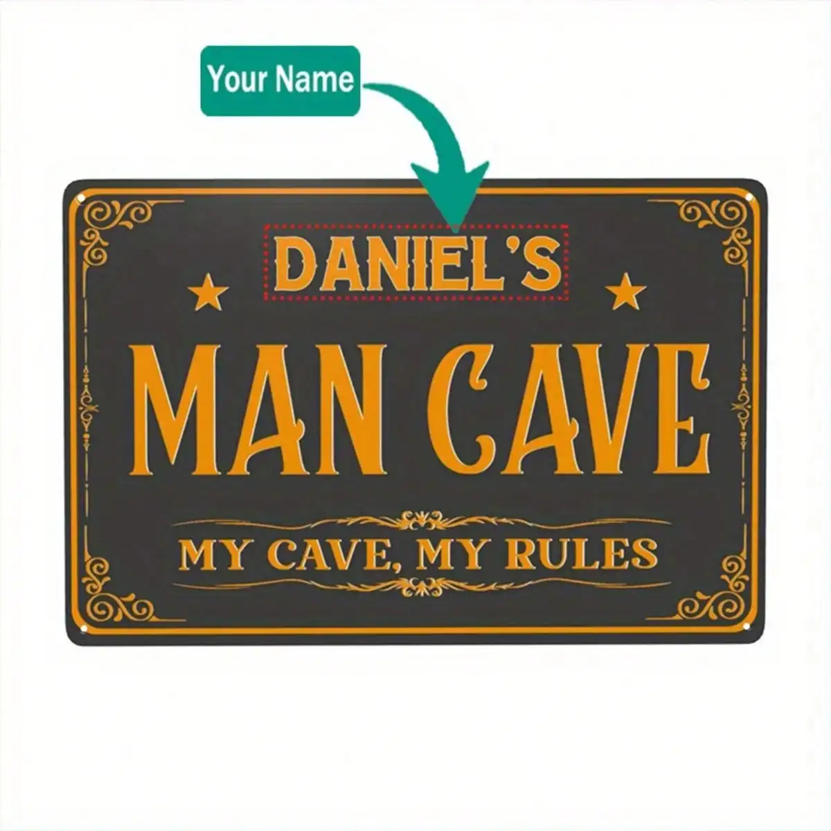 

Man Cave Wall Sign Personalized Metal Art Pub Decor Man Cave Gift 12x8
