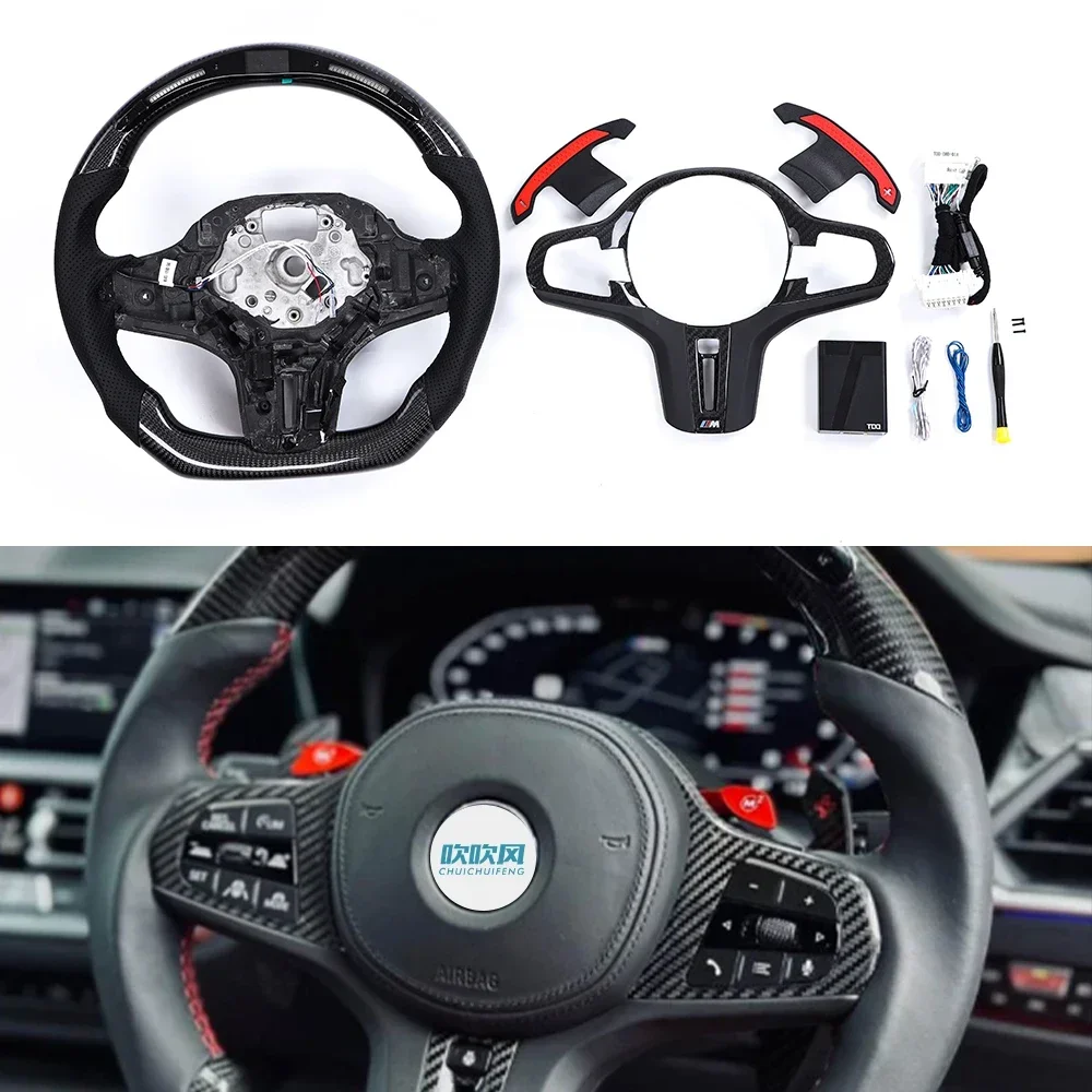 

New! For BMW M2 M3 M4 Benz Contact Me Model Various Models Customized Carbon Fiber Steering Wheel LED Module Track Steering Whee