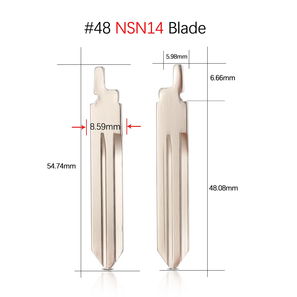 10Pcs Uncut Flip Car KD NSN14 Key Blade For Nissan Bluebird Cedric Cefiro Duke Teana Sunny TIIDA Qashqai X-Trail #06 22 48 No.49