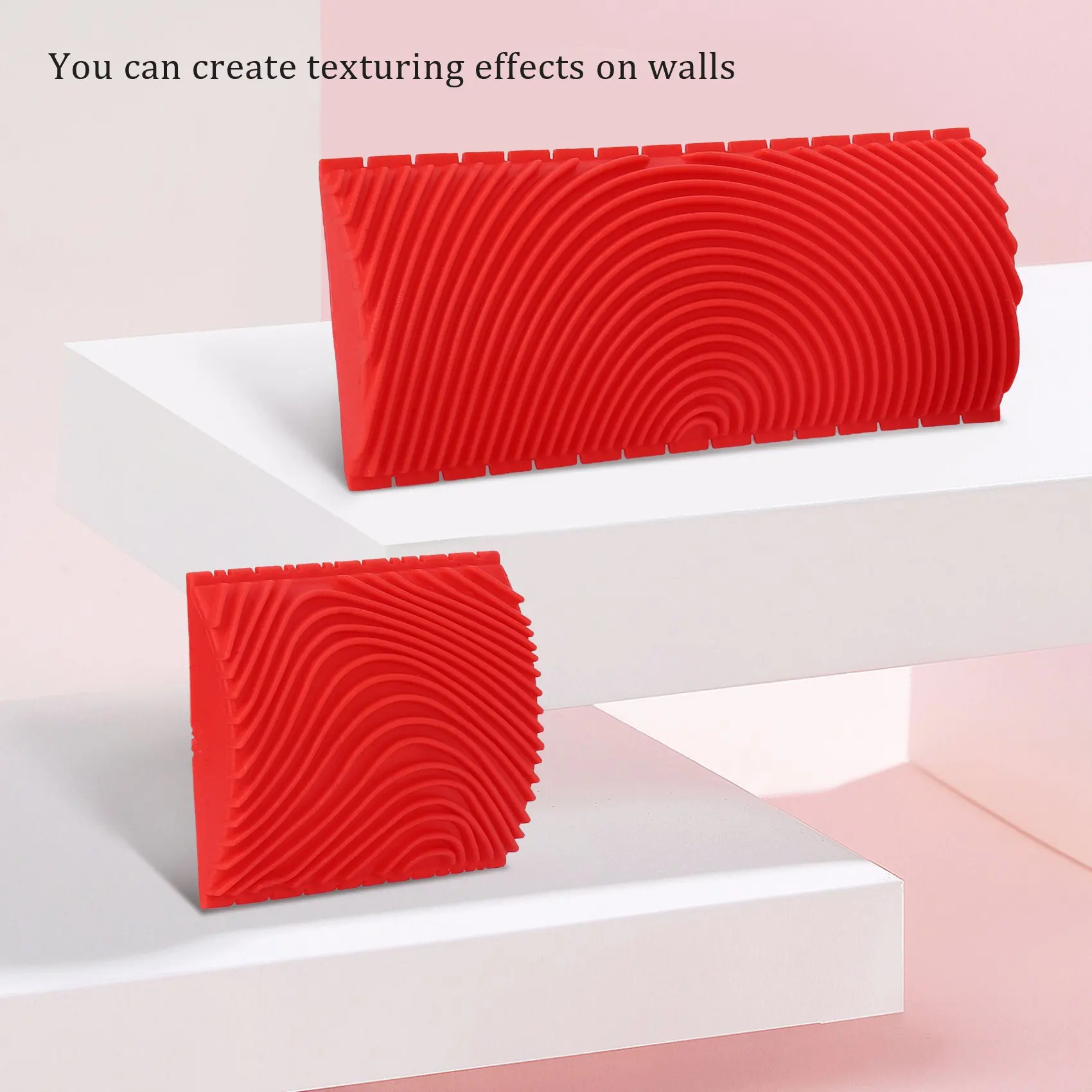 A53Q-2PCS 3 Inch 6 Inch Imitation Wood Grain Paint Roller Brush Wall Painting Tool Sets Wall Texture Art Painting Tool Set