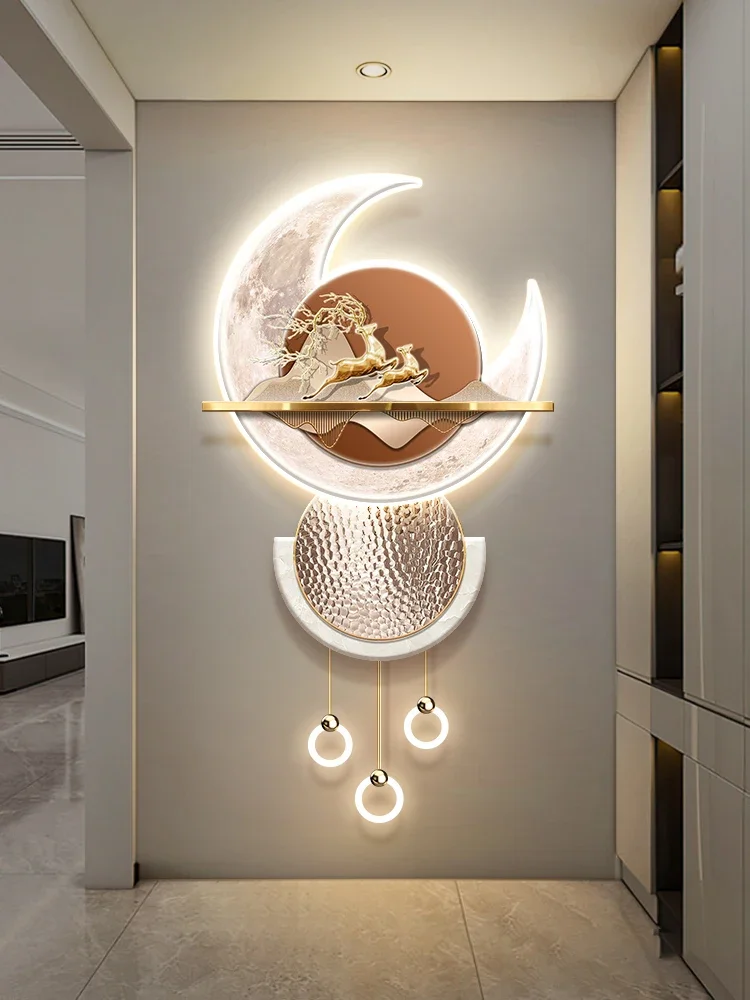 Porch decorative painting elk light luxury corridor at the end of the three-dimensional led lamp mural modern high-grade luminou