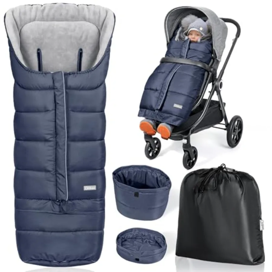 

Universal Stroller Bunting Bag with Extra Footmuff for Toddler,,Warm Waterproof Stroller Blanket, Winter Cover, Baby Bunting Ba