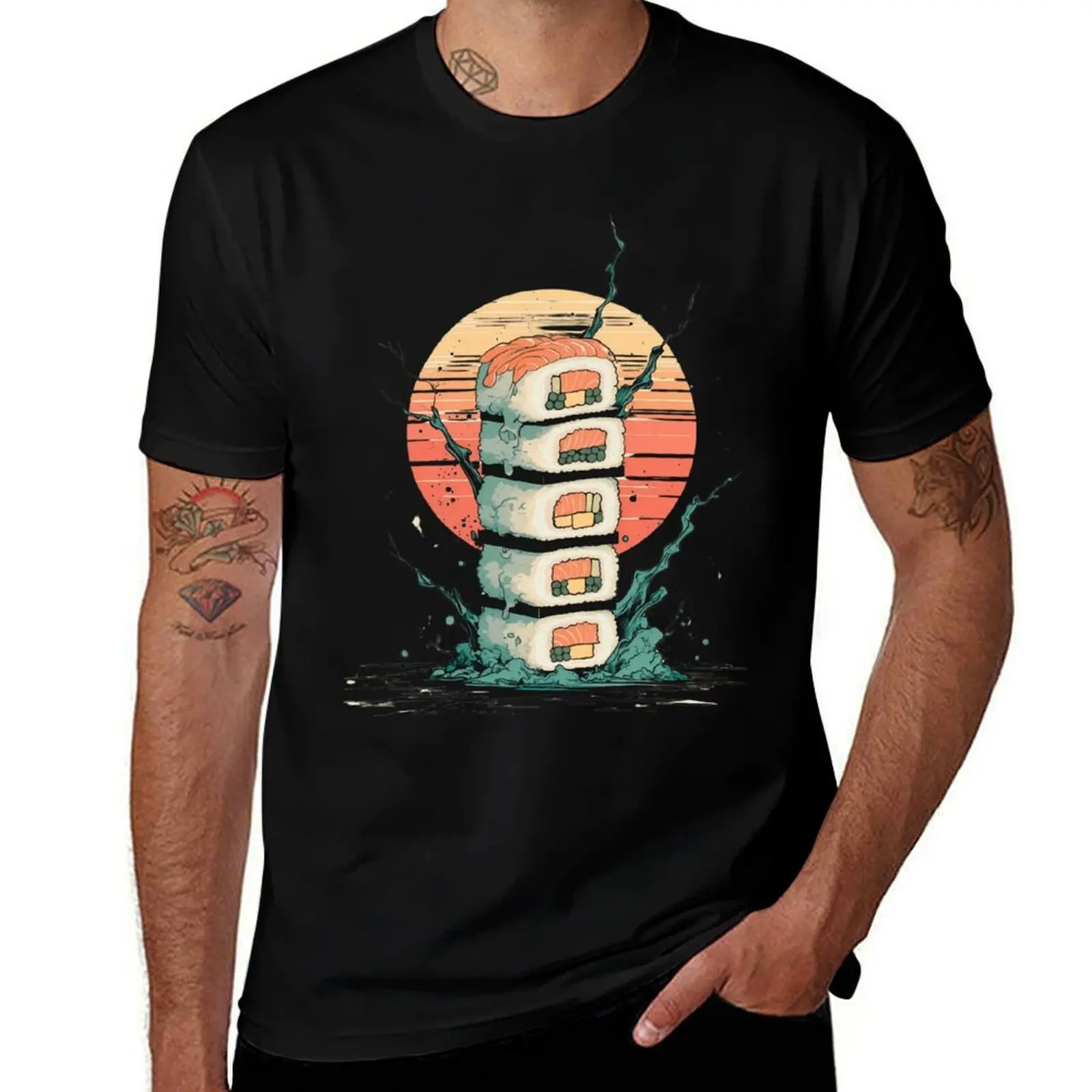 

Grave Sushi Roll – Creepy Cute Zombie Food Art T-Shirt summer tops gifts for boyfriend anime clothes Men's cotton t-shirt