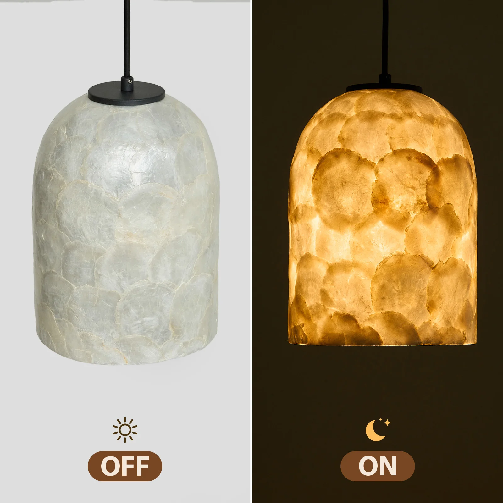 Nordic Glass Shell Pendant Light Bedroom Bedside Living Room Kitchen Island Dining Room Hallway