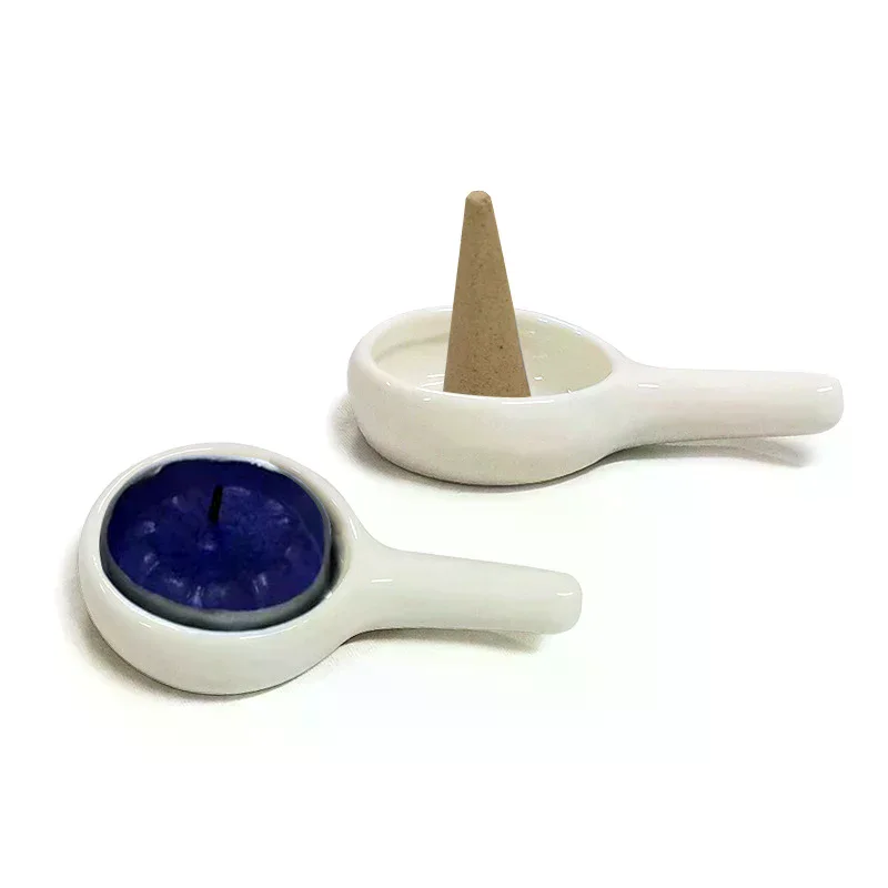 1PC Ceramic Candle Holder Wax Melt Oil Burner Diffuser Fragrance Tray Aromatherapy Furnace Candlestick Home Decoration