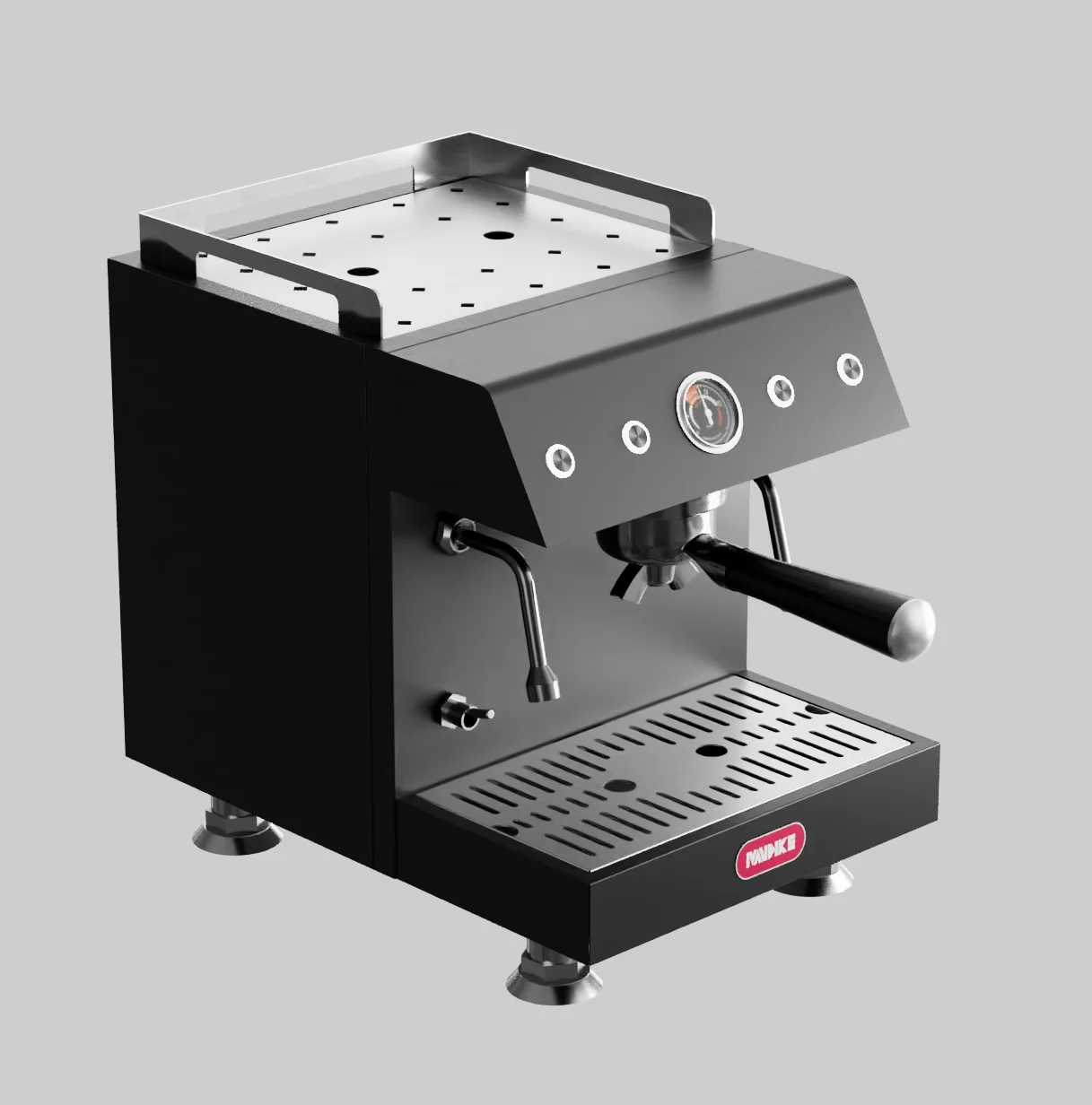 MDK MC-2 Commercial Espresso Machine Semi-Automatic with Hot Water System EU Plug Electric Power Source for Hotels Cars RV Use