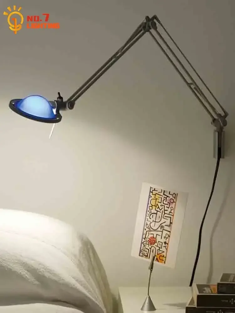 مصباح حائط بذراع هزازة ميكانيكية من Berenice ، نوردي ، مصمم من العصور الوسطى ، قابل للتعديل ، مثبت على الحائط ، دراسة استوديو ، قراءة بجانب السرير ، G4 #3