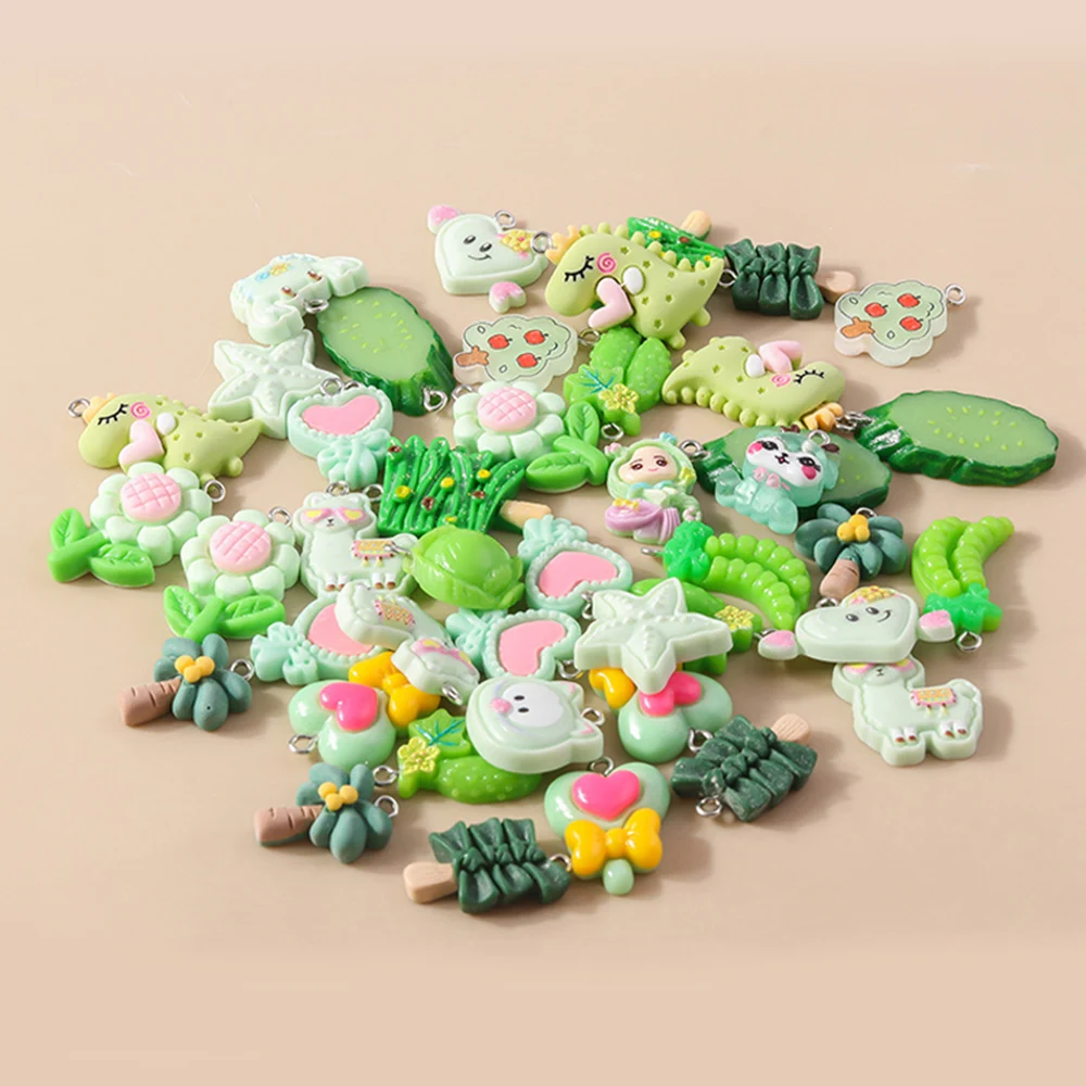 Leslie Gemischte 20-teilige Harz-Anhänger in Pink, Rot und Blau für Ohrringe, Halsketten, Blumen- und Herzanhänger, DIY-Schmuckzubehör im Großhandel – Detail 5