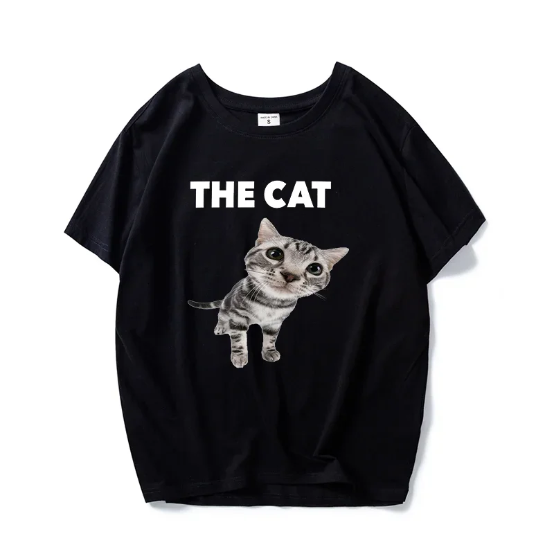 

Top self-designed trendy men's T-shirt cute cat cute pig T-shirt women's Harajuku fashion couple loose street style Y2K clothing