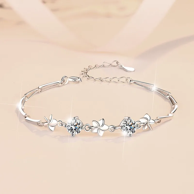 

Little Luck PT950 Платиновый браслет с муассанитом 1 карат, женский нежный сверкающий браслет на каждый день для свиданий, счастливый подарок, ювелирные изделия