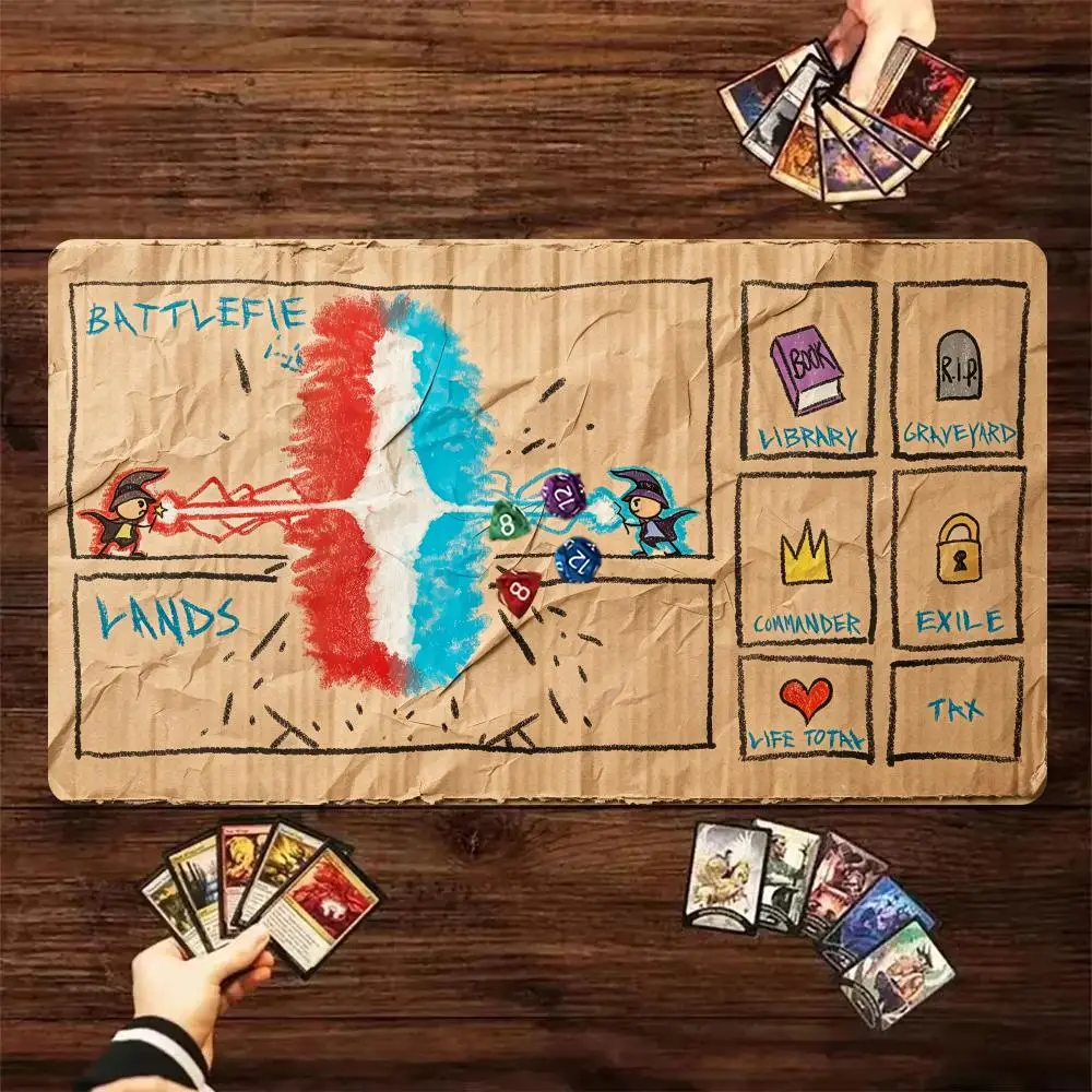 Funny Doodle Art Mouse Pad  Magic Zones Card Playmat   Tabletop rug TCG Card Battles Commander Game Mats titched Edges  Deskmat
