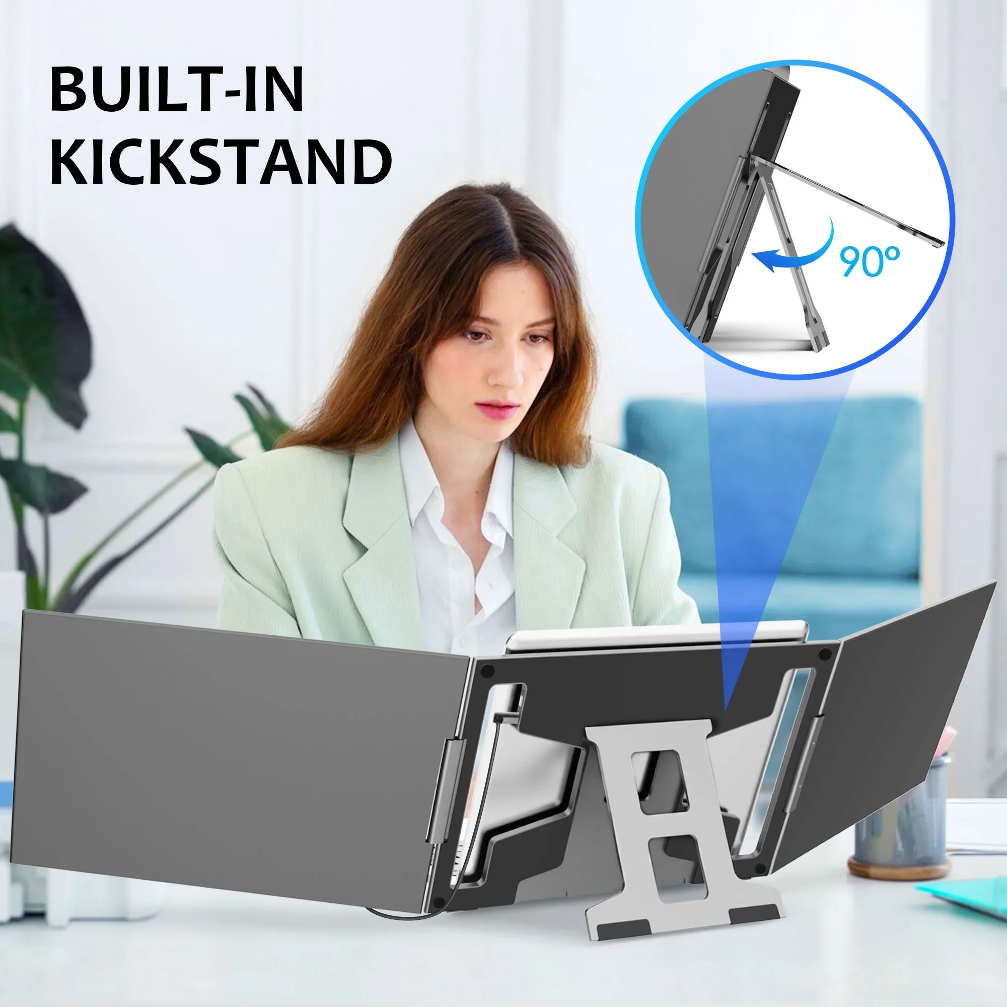 15.6 Inch Portable  for Laptop FHD Dual Screen  USB-A and Type-C Triple Screen  Portable Screen