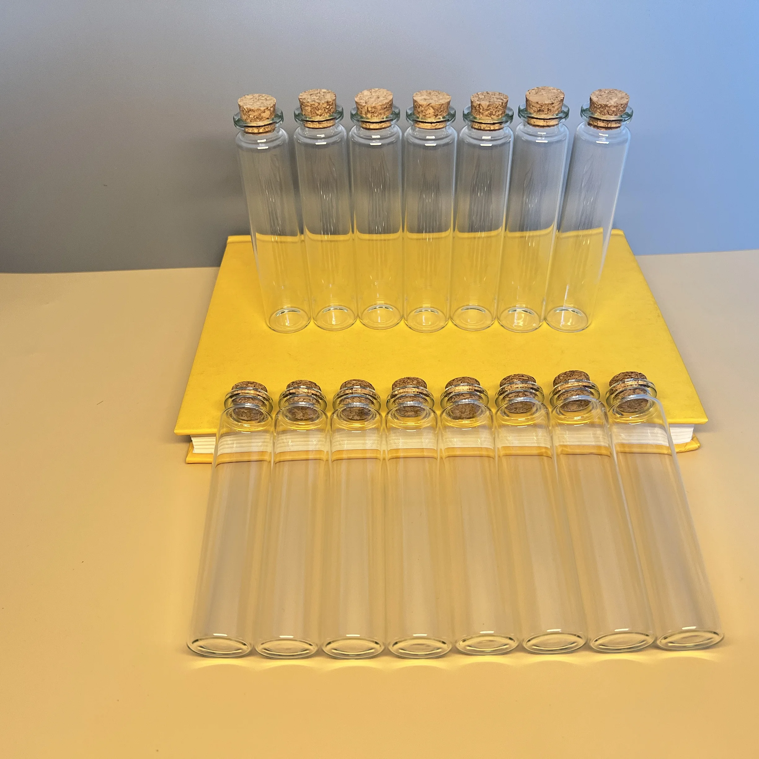 28/50 PCS 25ml Corked Glass Bottles Snap-Top 22x100mm Slim Vials Tiny Clear Jars DIY Crafts Home Decor Containers Wedding Gift