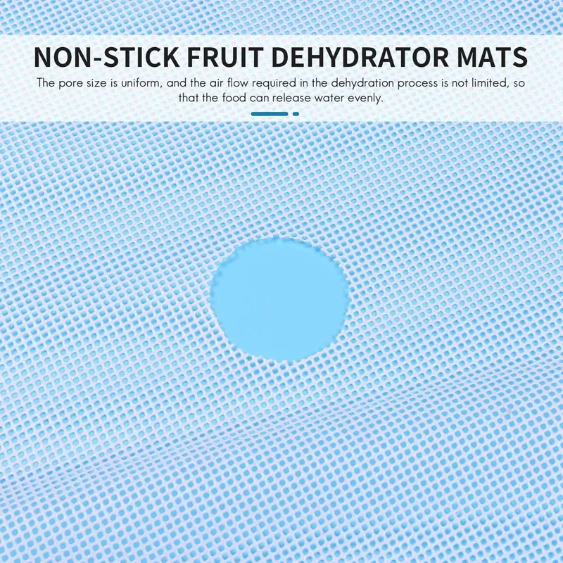 8 Pcs Round Silicone Dehydrator Sheets, Non-Stick Fruit Dehydrator Mats, Reusable Steamer Mat Mesh Sheet For Fruit Dryer