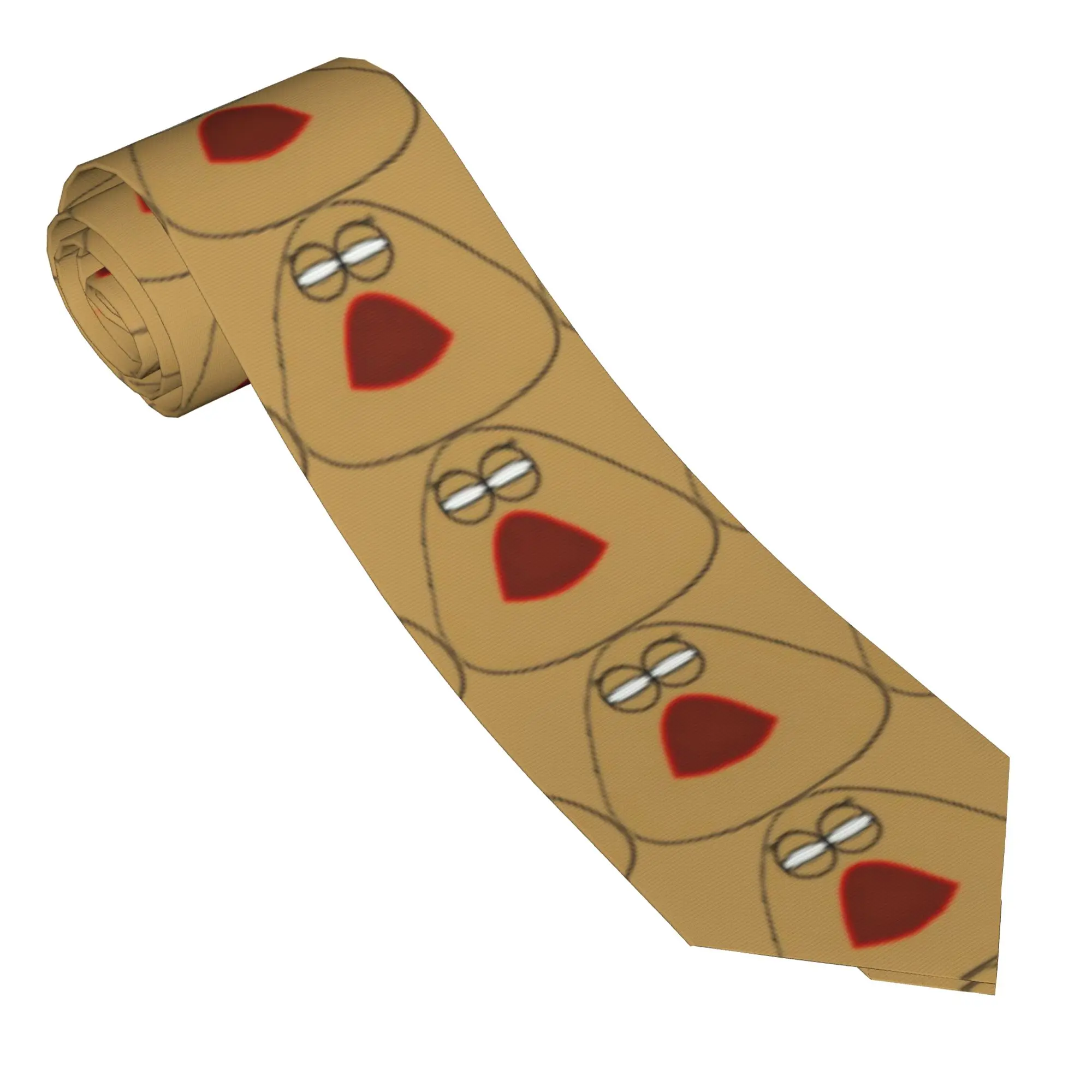 Nightmare Pou Halloween Brown Alien Pet Neckties Unisex 8 cm Neck Tie for Mens Silk Wide Suits Accessories Gravatas  Props