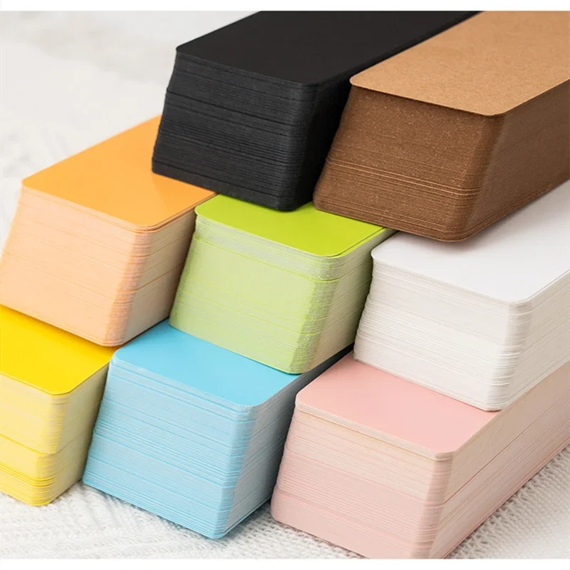 10/30/60pcs Color Word Card Kraft Paper Card Postcard Retro Blank DIY Handwritten Note Writing Card Label Bookmark Learning Card