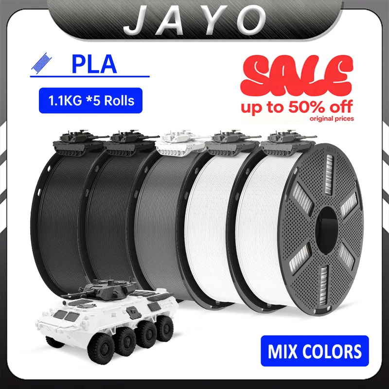 Filament PLA 5 Rollen 1,1kg/Rolle farbig