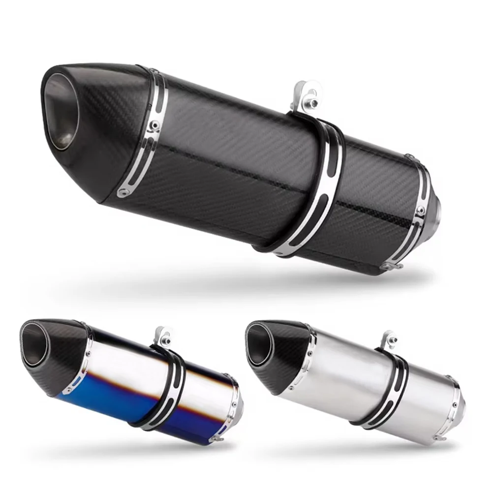 51mm universal motorcycle r77 exhaust pipe muffler with db killer for honda pcx 125 150 c650gt tmx530 cb500