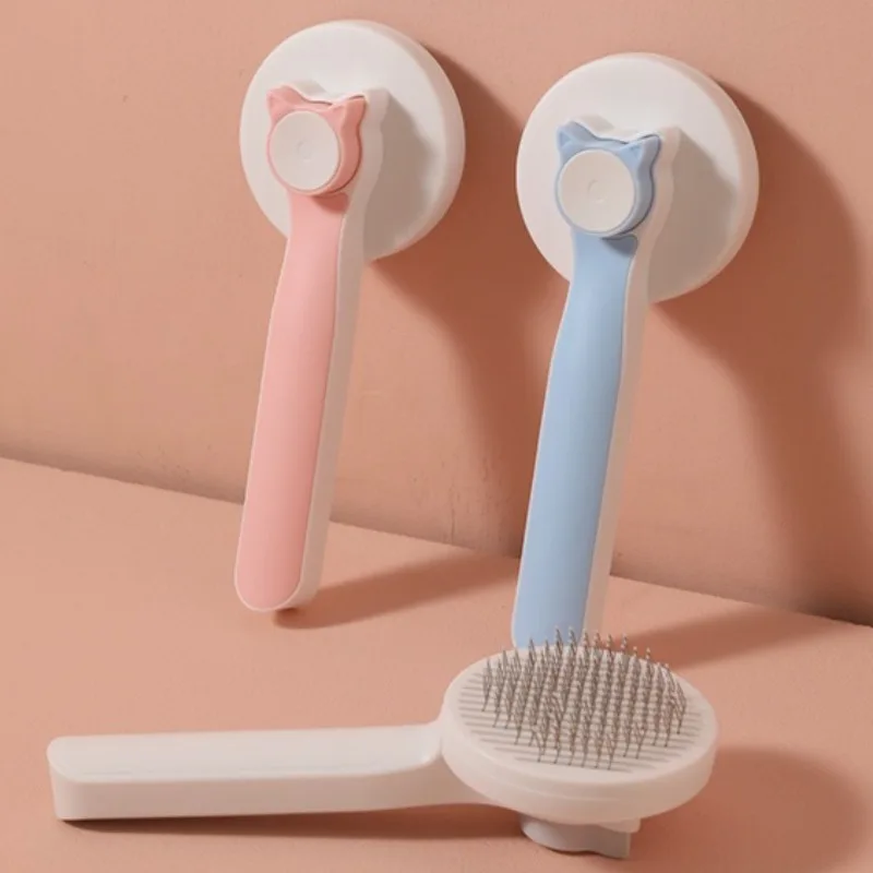 Brosse autonettoyante pour chien et chat, élimine les poils emmêlés du sous-poil, masse les poils, peigne pour animaux de compagnie, améliore la circulation