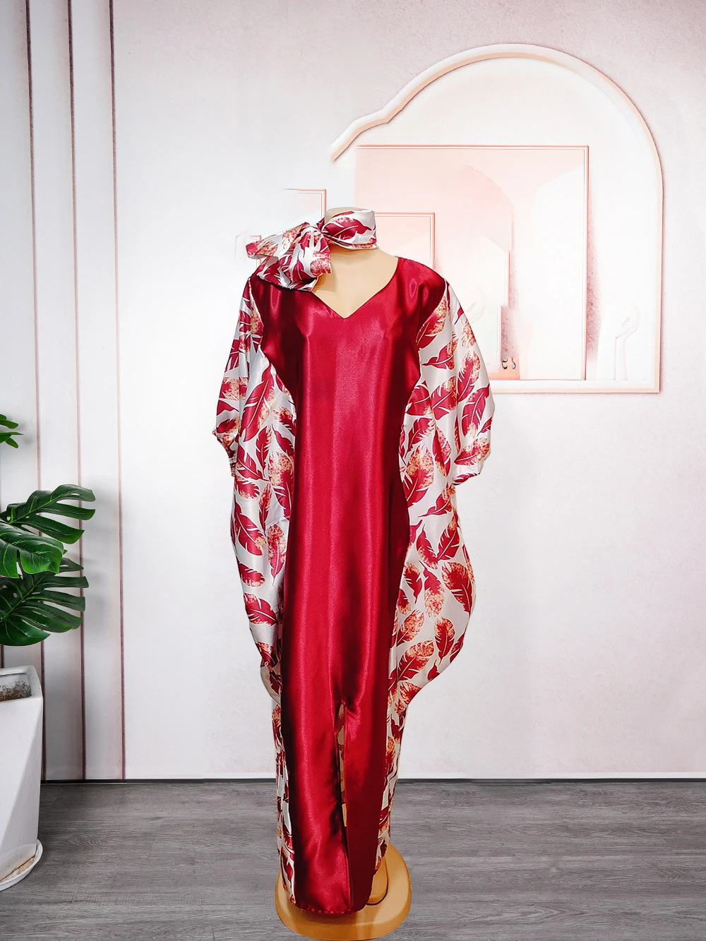 

Elegant Oversized Geometric Pattern Cover Shirt with Matching Scarf for All Seasons