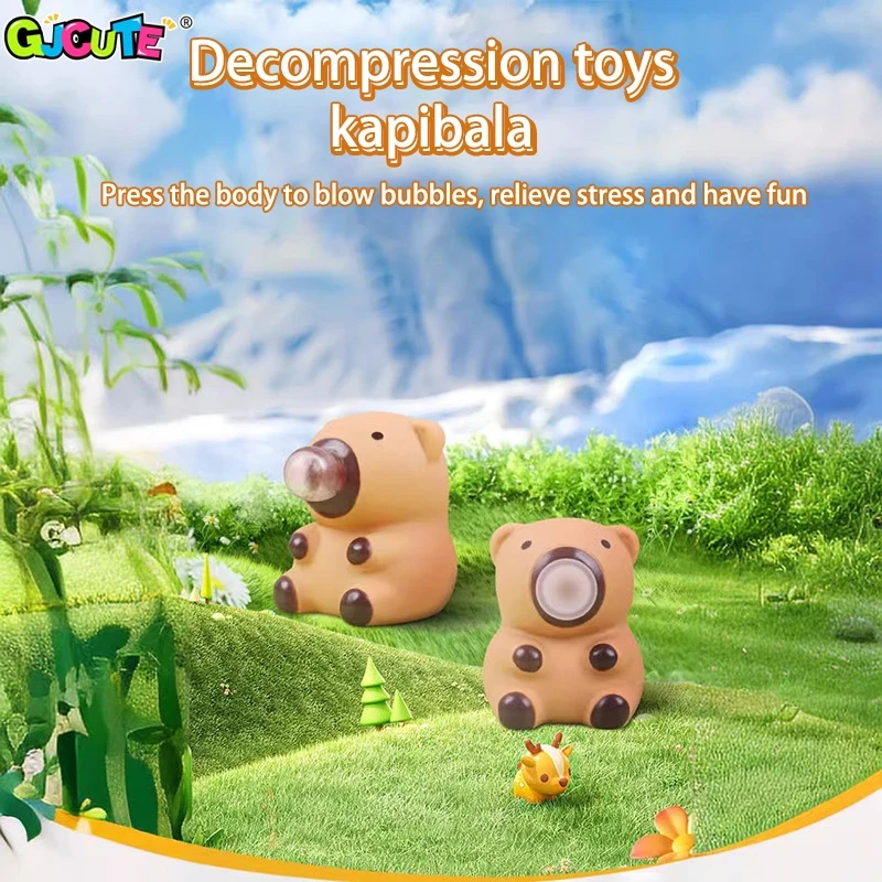 Squeeze Capybara Bubble Toy Adult Children Creative Decompression Tool Releasing Pressure Toys Cute Animals Desktop Ornaments