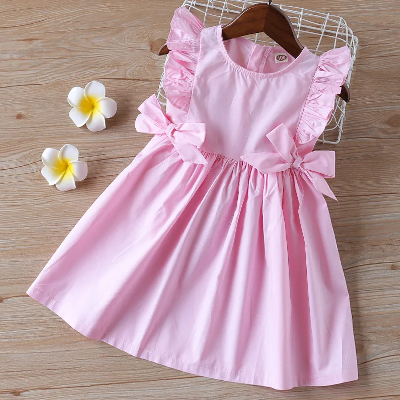 2024 baby Girls Dress Summer New Style Princess Dress Openwork Embroidered Dress Cute Vest Girls Clothing