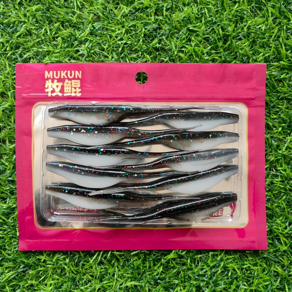 MUKUN 10 Stück Super Fluke 95mm 4,5g Künstliche Weichköder Leurre Souple Bass Pike Fishing Pike Minnow Angelköder – Detail 5