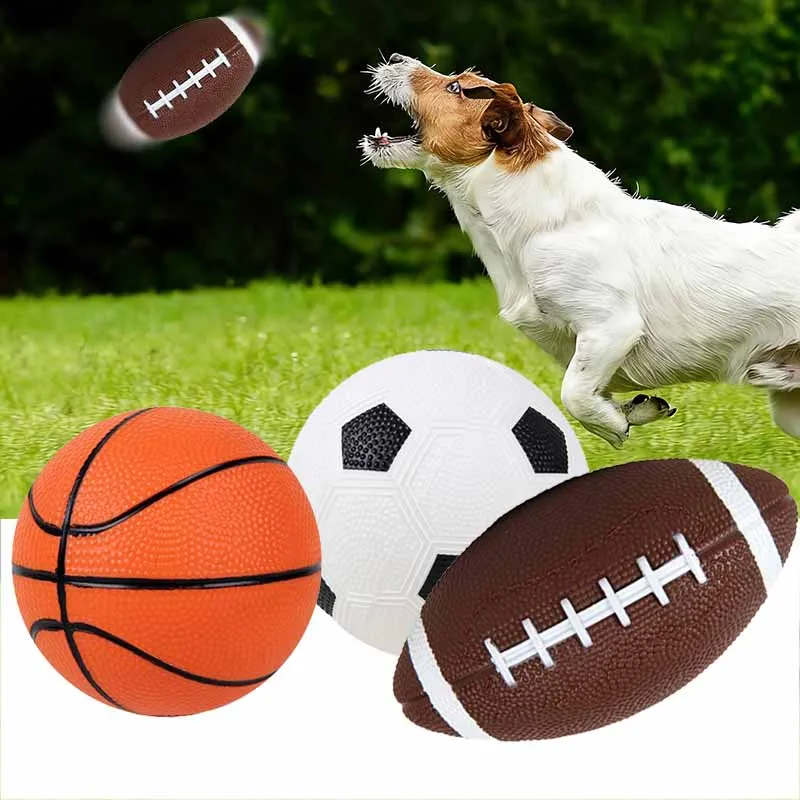 1~3pcs Mini Inflatable Football Basketball Rugby Puppy Toy Ball Pet Supplies Outdoor Team Exercise Sports Props Portable TMZ