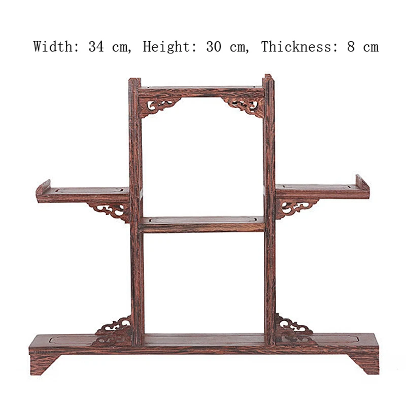Exquisite Chinese Decoratable Classical Handmade Wenge Wooden Display Stand Shelf No.5