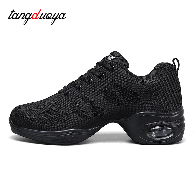 Tênis de dança para mulheres, Sapatos de dança jazz para mulher, Mesh Modern Dance Shoes para senhoras, característica esportiva feminina