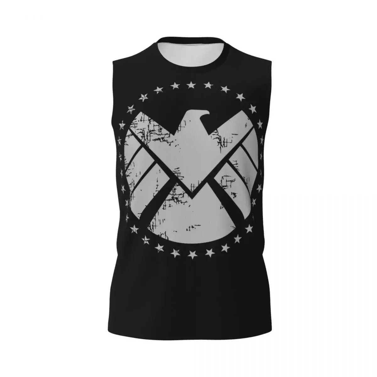 Shield Agent Training Men Printed Sleeveless T-shirt Casual Hip Hop Street Style Beach Holiday Tank Tops