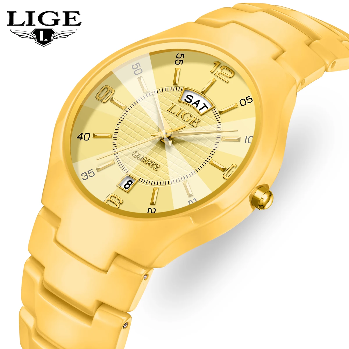 LIGE Ceramic Womens Watch Luxury Fashion Waterproof Date Week Quartz Wristwatches Watches  Elegant Ladies Gifts Reloj Mujer+Box