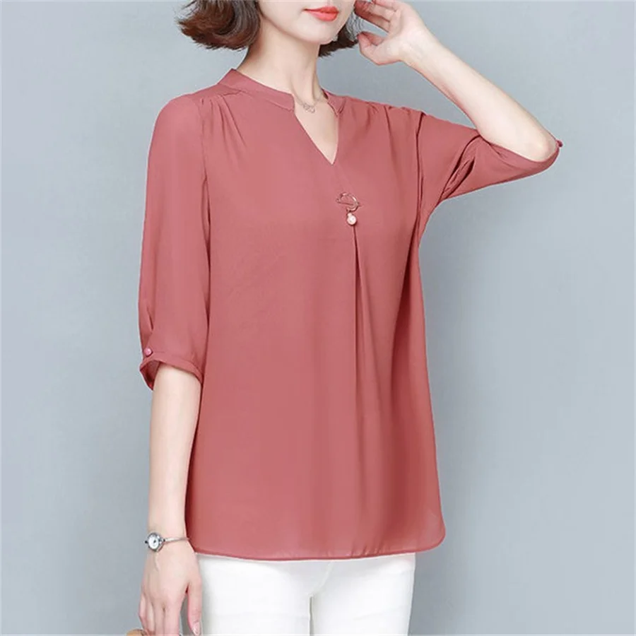 Women's Casual Loose V-Neck Blouse - usage example