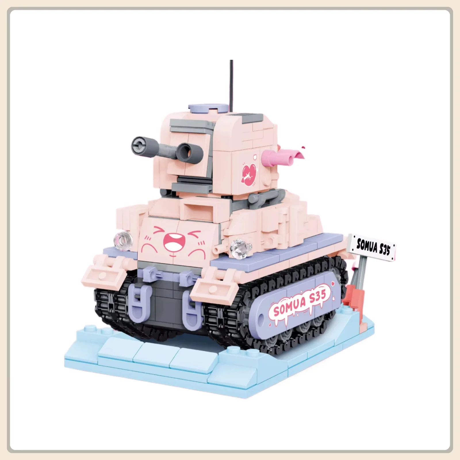 

ToylinX 486PCS Mini Pink Tank Building Blocks Set - Creative Construction Model Kit Educational Gift for Boys & Girls
