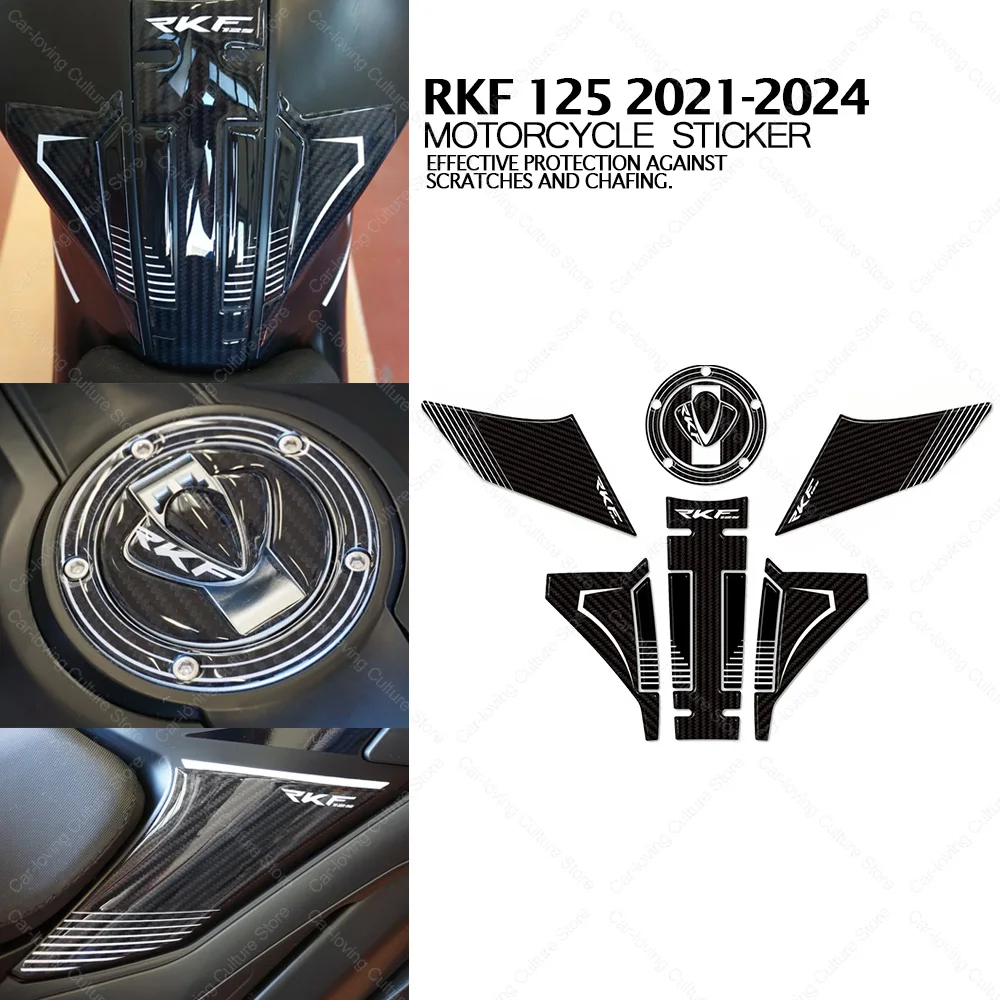 

For Rkf 125 2021-2024 Motorcycle Accessories Waterproof Protective Tank Pad Sticker Kit 3D Epoxy Resin Protective Sticker